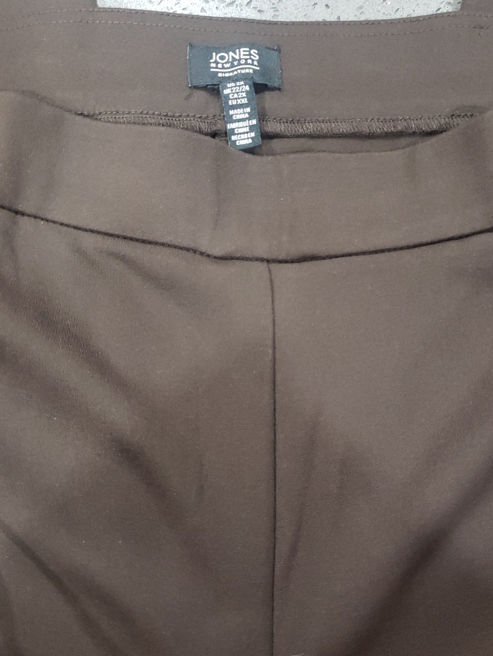 Jones New York Signature Women's Chocolate Brown Pull On Dress Pants 22-24 (2X)